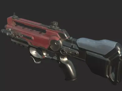 Future sci-fi weapon rechargeable submachine gun 3D model