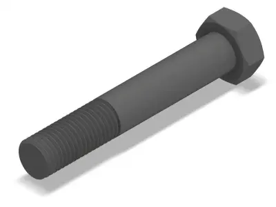 Bolt Partial Thread Hexagonal Head M20x120mm 3D model