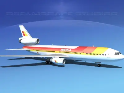 Douglas DC-10 Iberia 3D model