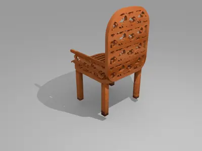 3D Rendering Ethnic Ornamental Chairwood Free 3D print model