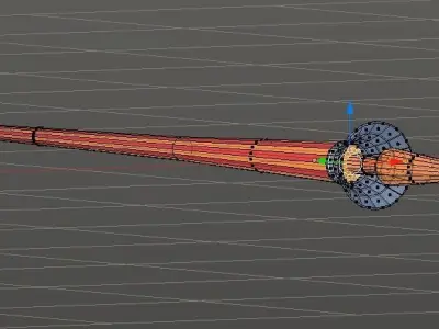 Low Poly Knight Jousting Lance Low-poly 3D model