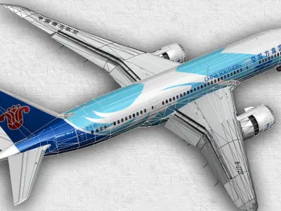 Boeing 787-8 China Southern Low-poly 3D model