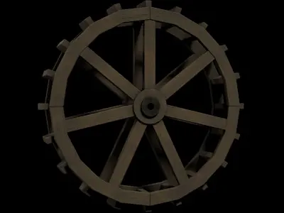 Paddle Wheel full PBR textured ready for UE5 Free low-poly 3D model