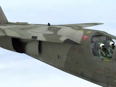 Fighter Jet Flying In Sky Plane V11 Low Poly 3D Model Low-poly 3D model