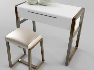 Asian styled table and chair Free low-poly 3D model