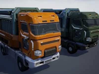 Sci-Fi Truck - game model Low-poly 3D model