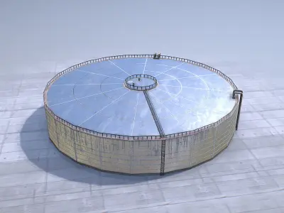 FuelTank 02 with Damage Low-poly 3D model