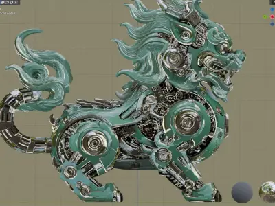 31 Chinese Style - Sci Fi Mechanical Lion 3D model