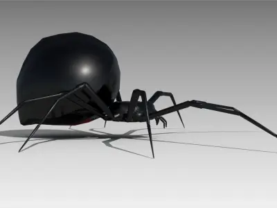 Black widow Low-poly 3D model