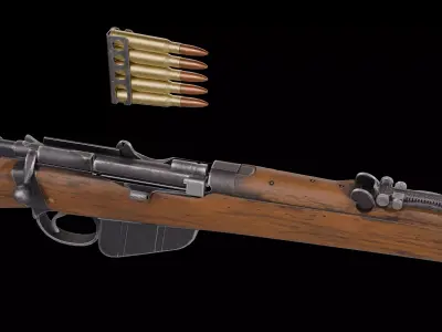 Short Magazine Lee-Enfield SMLE MkI rifle Low-poly 3D model