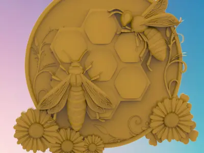 Bees 3D MODEL STL FILE FOR CNC ROUTER LASER 3D print model