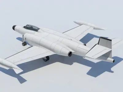 Avro Canada CF-100 Canuck Low Poly Static Blank Low-poly 3D model