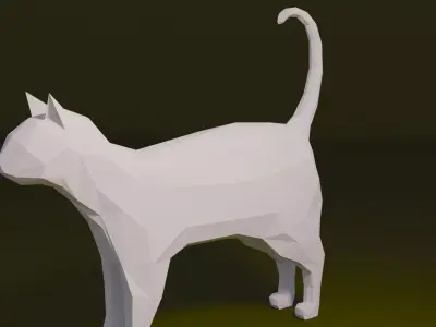 LowPoly cat polygonal Free low-poly 3D model
