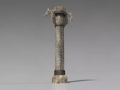 Norse column low poly Low-poly 3D model
