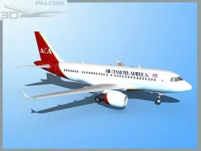 Falcon3D A319 Air Charter America 3D model
