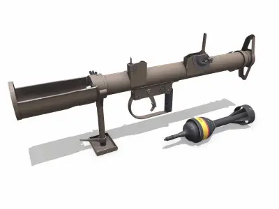 PIAT WW1 British Anti Tank Weapon Low-poly PBR Low-poly 3D model
