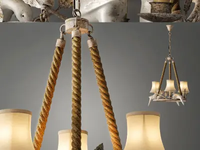 Chandelier Norman Bird Forest Patina 3 3D model