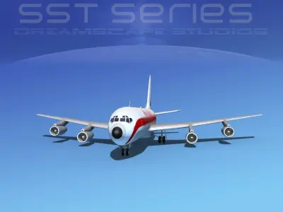 Boeing 707-320 SS Zantop 3D model