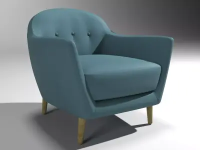 Vintage Blue Armchair Free 3D model