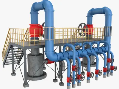 4 Piping System Set 1 3D model