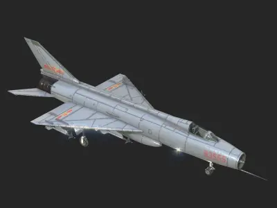 PLAAF J-8I Fighter Shenyang J-8A F8 F-8 Finback Low-poly 3D model