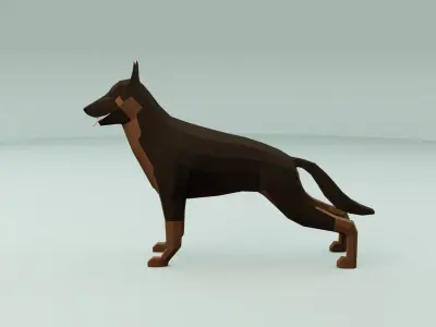 Low Poly German Shepherd Dog Low-poly 3D model