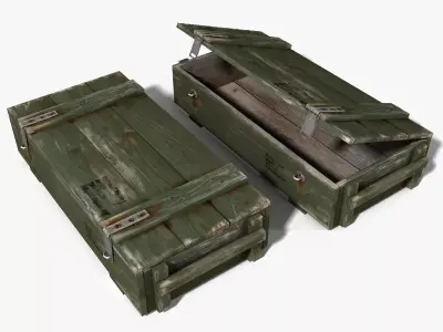 Ammo crate Low-poly 3D model 2