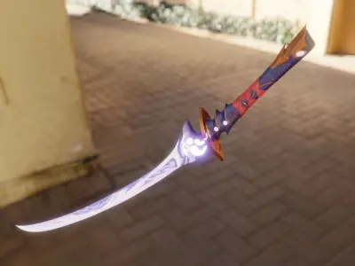 Genshin Impact - Musou no Hitotachi - Raiden Sword Blender3D  3D model