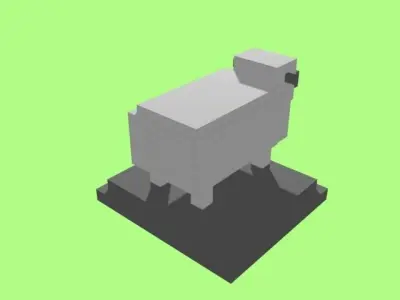VOXEL SHEEP - MODEL 1 Low-poly 3D model