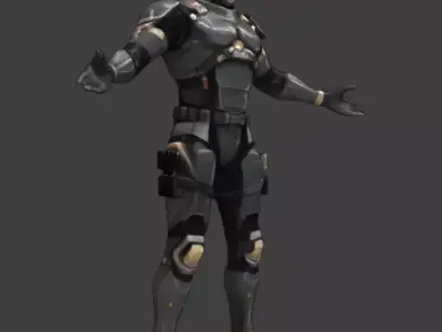 Futuristic Sci-Fi Armored Soldier Low-poly 3D model