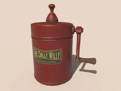 Basic Vintage IceCream Maker Low-poly 3D model