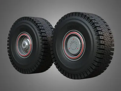 Mining Truck Wheels and Tires 3D model
