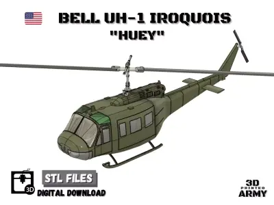 Bell UH-1 HUEY Iroquois - STL files for 3D printing 3D print model