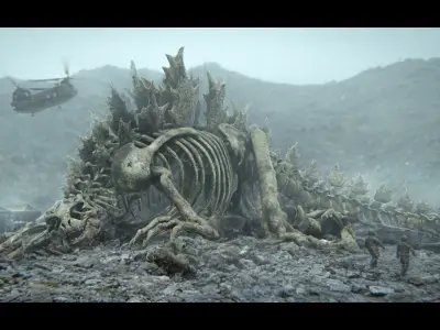 Godzilla Skeleton  Low-poly 3D model