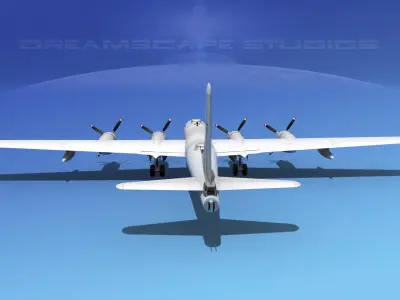 Boeing B-50 Superfortress Bare Metal 3D model