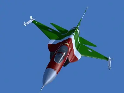 JF-17 Thunder Low polygon Display version Low-poly 3D model