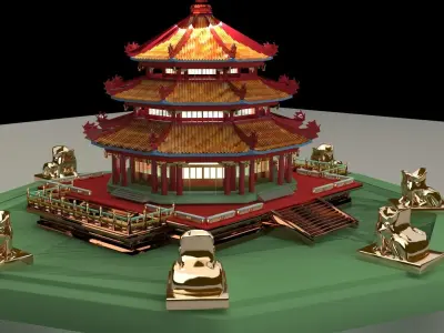 Chinese ancient tower 3D model