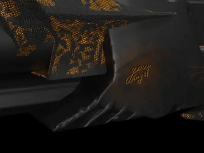 Shotgun Gold Angel  LOW POLY Low-poly 3D model