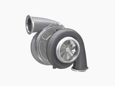 Forced Inductions GTR 107mm GEN4 turbocharger Low-poly 3D model