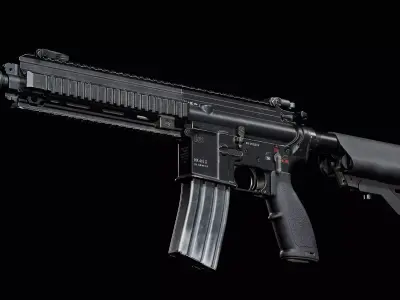 HK416D ag rifle Low-poly 3D model