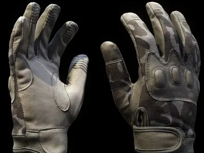 Tactical Gloves 028 Low-poly 3D model