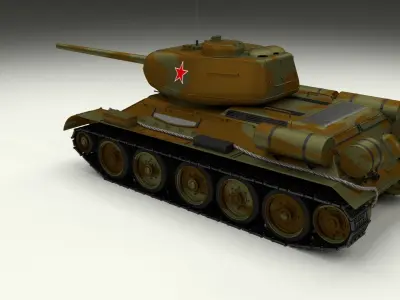 T-34 85 Tank Camo 3D model