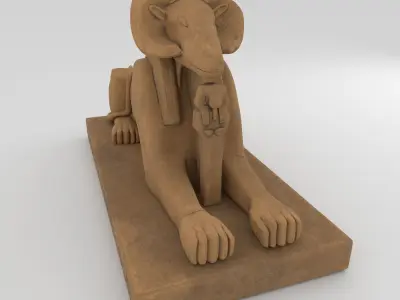 Sphinx Ram ruin 3D model