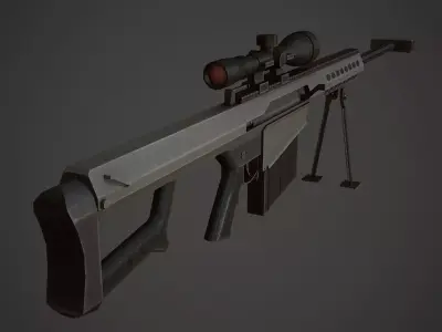 Barrett M107 Low Poly Low-poly 3D model