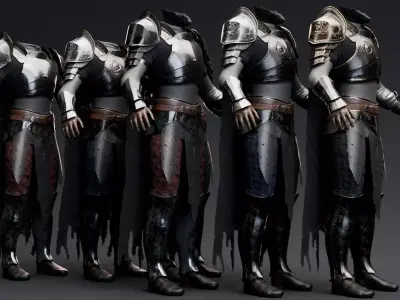 Armor Full Set - Rigged UE5 Low-poly 3D model