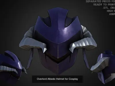 Overlord Albedo Full Armor and Axe for Cosplay 3D Model Collection