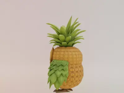 Ananasita Owlita Italian brainrot Low Poly Character Low-poly 3D model