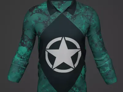 Military Soldier Clothing T-shirt Low-poly 3D model 93