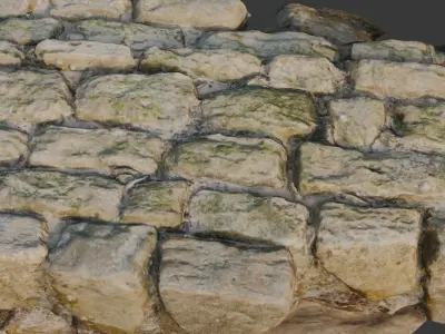 Old Stone Pavement Scan 3D model