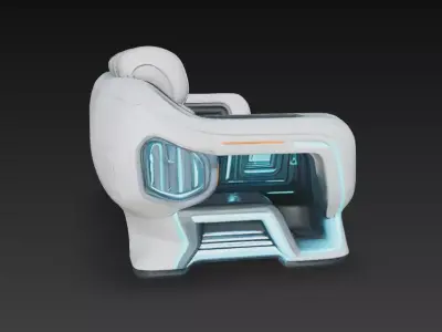 Sci-Fi Sofa Low-poly 3D model